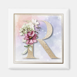 Íman R Monograma Magnético Floral