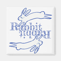 Rabbit Coelho Azul Branco Mensal Magnético