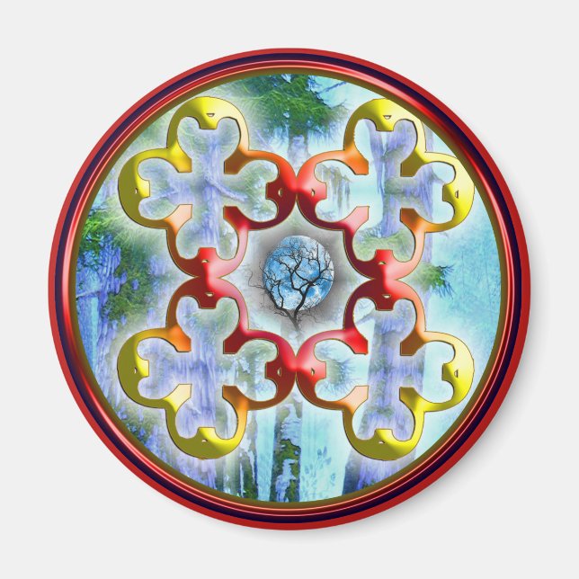 Íman Rabiscar no símbolo da Felicidade Pacífica (Frente)