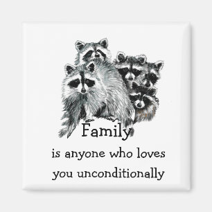 Íman Raccoon Family Love Cote Arte Animal