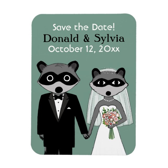 Íman Raccoons Wedding Date (Vertical)