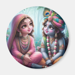 Íman Radha Krishna olhando uns para os outros