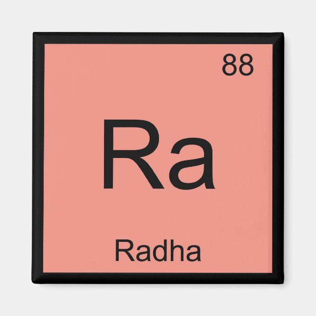 Íman Radha Name Química Elemento de Química Mesa Periód (Frente)