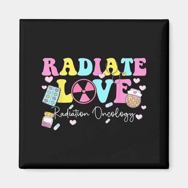 Íman Radiate Love Radiation Oncology Valentine's Day Ra (Frente)