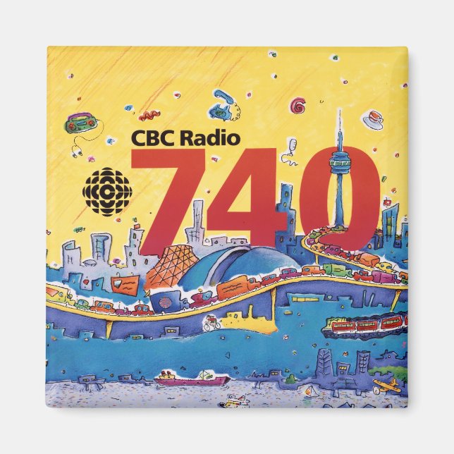 Íman Rádio CBC 740 - gráfico promocional 1980 (Frente)