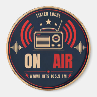 Íman Rádio Retro de Transmissão "ON AIR" Ímã