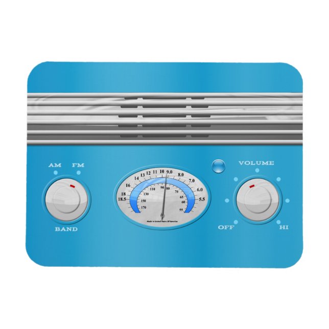 Íman Rádio Vintage Azul (Horizontal)