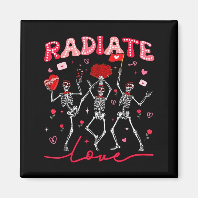 Íman Radiology Radiate Rad Tech Valentine Skeleton Hear (Frente)