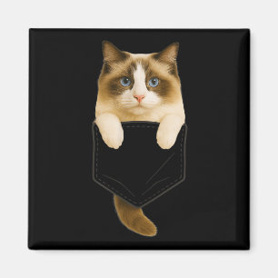 Íman Ragdoll Cat Pocket Engraçado Presente Gato Mãe Gat