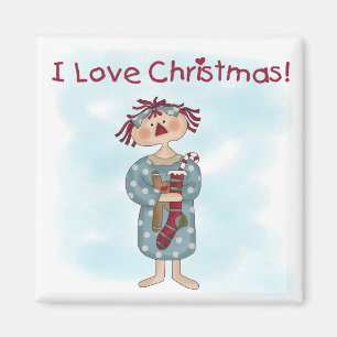 Íman Ragdoll Eu adoro Camisetas de Natal e presentes