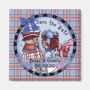 Íman Raggedy Ann e Andy Save-the-Date Magnet