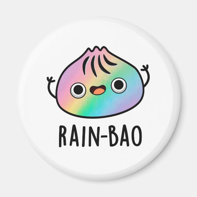 Íman Rain-bao Funny Rainbow Dimsum Bao Pun (Frente)