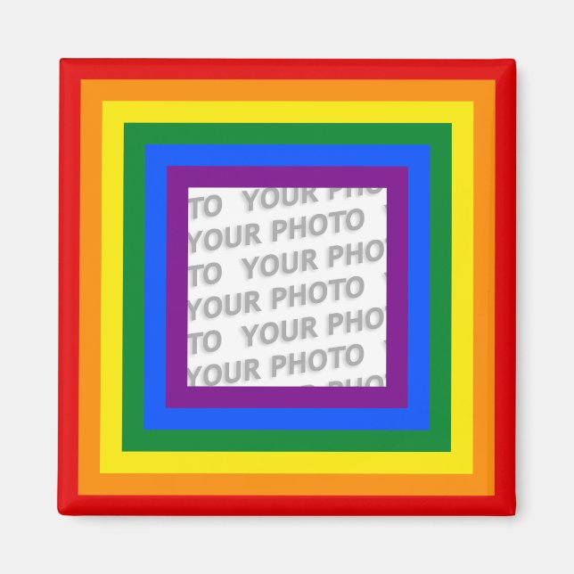 Íman RAINBOL FLAG FRAME + sinal ou imagem (Frente)