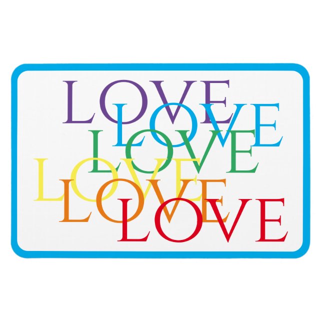 Íman RAINBOL LOVE 4x6, ímã flexível / azul (Horizontal)