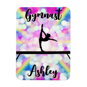 Íman Rainbow Bokeh Blast Gymnastics Beam Personalizado