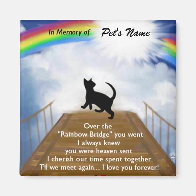 Íman Rainbow Bridge Memorial Poem for Cats (Frente)