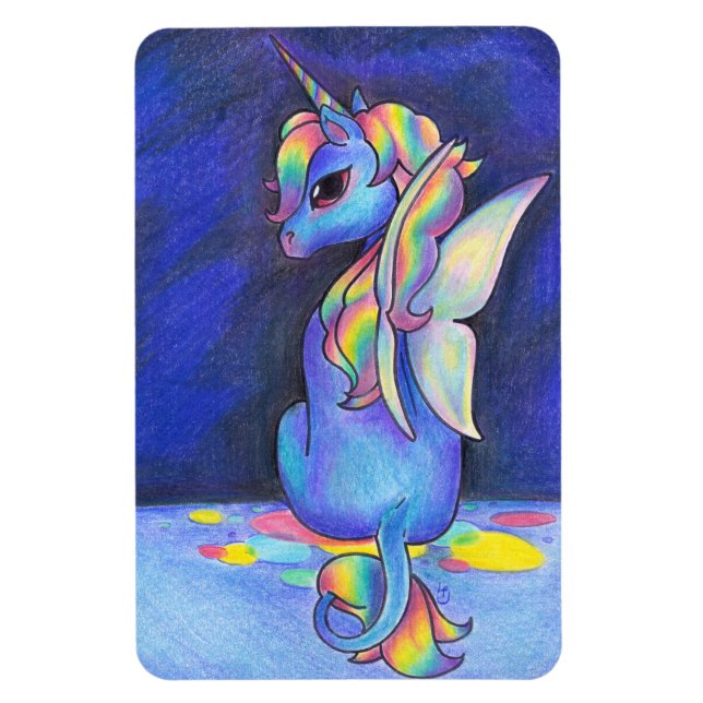 Íman Rainbow Faerie Unicorn (Vertical)