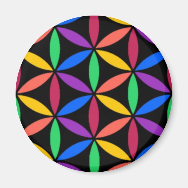 Íman Rainbow Flower of Life Standard (Flor da Vida) (Frente)