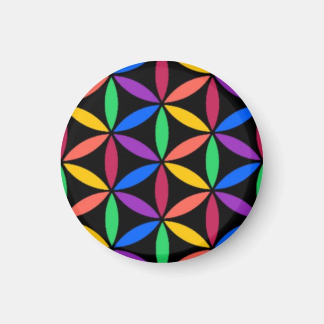 Íman Rainbow Flower of Life Standard (Flor da Vida) (Frente)