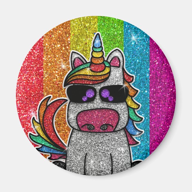 Íman Rainbow Glitter Unicorn Sparkles LGBTQ (Frente)