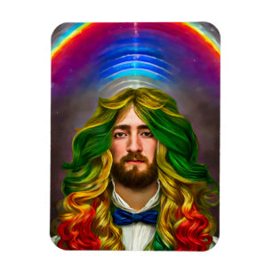 Íman Rainbow Hair Man Of Love Fantasy Surreal LGBTQ Art