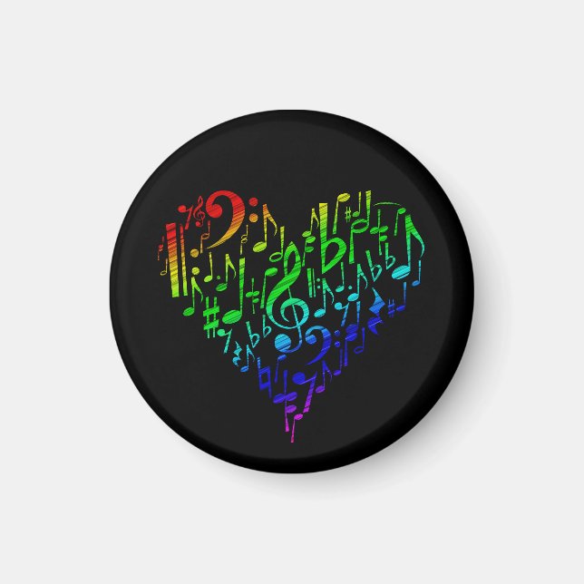 Íman Rainbow Heart Magnet Black (Frente)