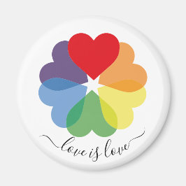 Íman Rainbow Hearts Love Is Love Pride