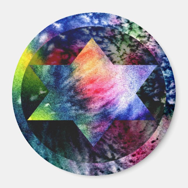Íman Rainbow Jewish Star Magnet (Frente)