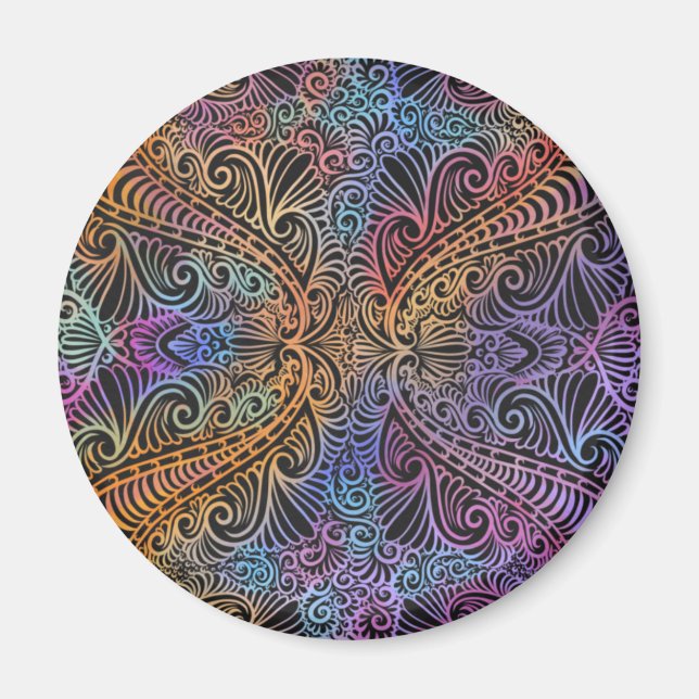 Íman Rainbow Kaleidoscope Mandala (Frente)