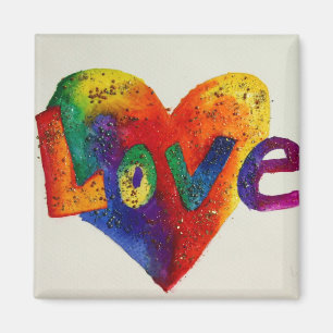 Íman Rainbow Love Word Magnet Pintura Inspiradora