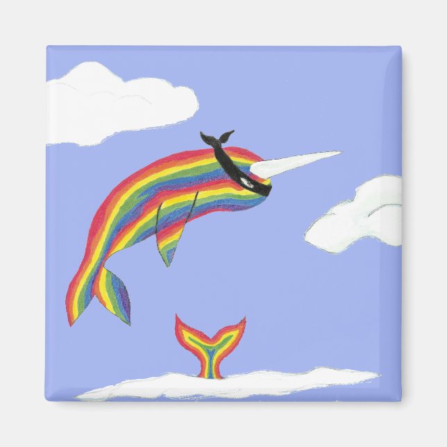 Íman Rainbow Ninja Narwhal Magnet (Frente)