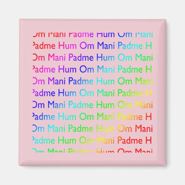 Íman Rainbow Om Mani Padme Hum (a rosa) (Frente)