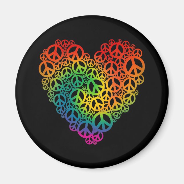 Íman Rainbow Peace Heart (Frente)