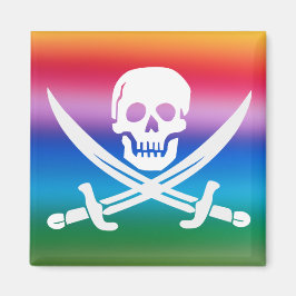 Íman Rainbow Pirate Jolly Roger Magnet