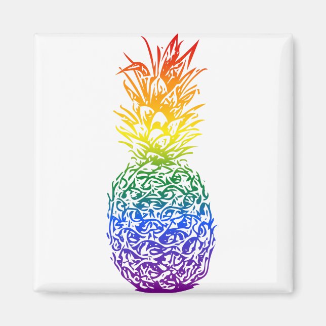 Íman Rainbow Pride Pineapple LGBTQ (Frente)