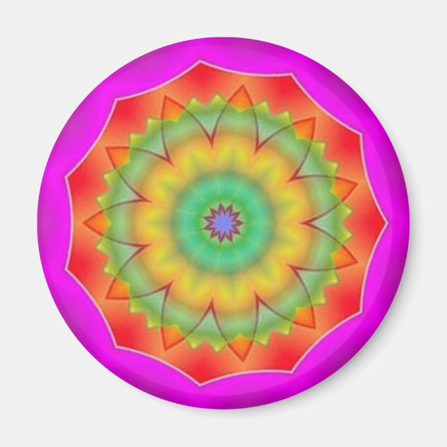 Íman Rainbow Star Kaleidoscope Mandala Hearker Sticker (Frente)