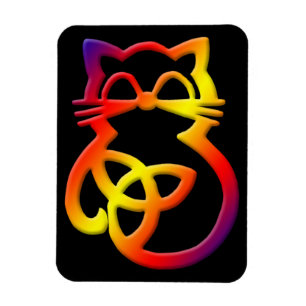 Íman Rainbow Trinity Knot Celtic Cat Magnet