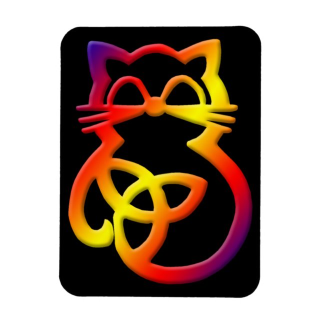 Íman Rainbow Trinity Knot Celtic Cat Magnet (Vertical)