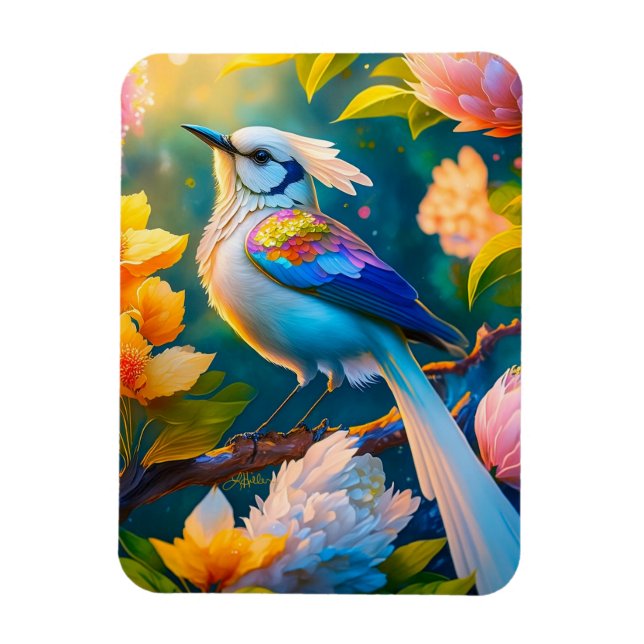 Íman Rainbow Winged Jay Fantasy Bird (Vertical)