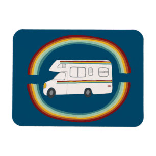 Íman Rainbows Retro RV Whimsical Camping Motorhome