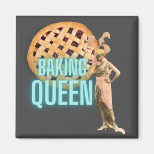 Íman Rainha da Confeitaria Vintage em Cinza