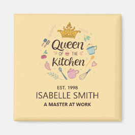 Íman Rainha da Cozinha Design de Nome Personalizado