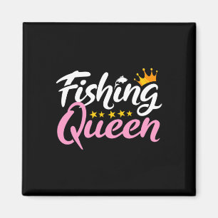 Íman Rainha da Pesca Pescador Divertido Entusiasta Aquá