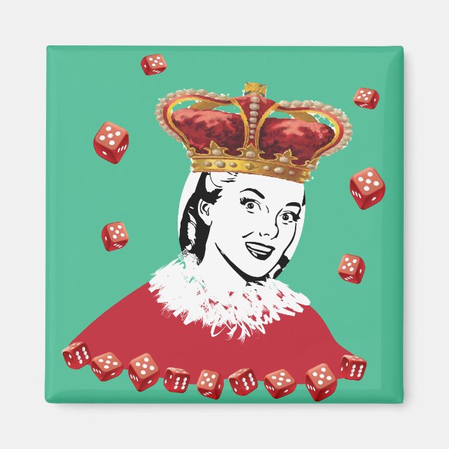 Íman Rainha de Dice - Adicione sua própria foto (Frente)