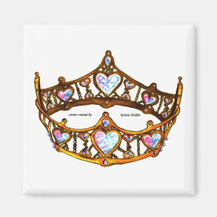 Íman Rainha do branco Dourado da tiara da coroa dos
