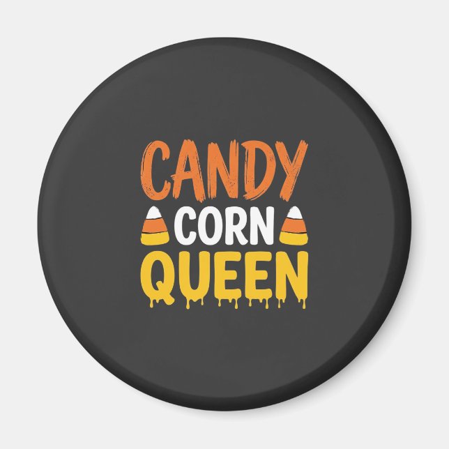 Íman Rainha do Candy Corn Gráfico de Halloween_1 (Frente)