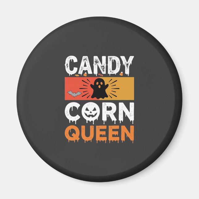 Íman Rainha do Candy Corn Halloween SVG Design (Frente)