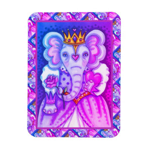 ÍMAN RAINHA ELEFANTE DE CORAÇÕES E ROSAS NAMORADOS RE