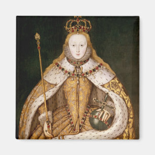 Íman Rainha Elizabeth mim em vestes da coroação