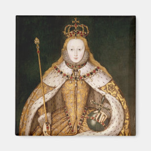 Íman Rainha Elizabeth mim em vestes da coroação